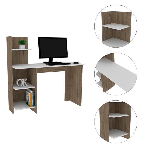 FM FURNITURE 4-Tier Shelf Tecoa Desk