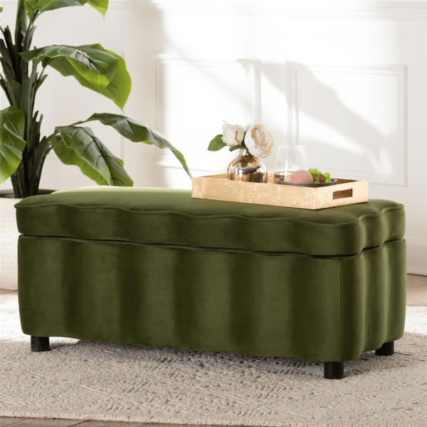 bali & pari Paulina Velvet Storage Bench