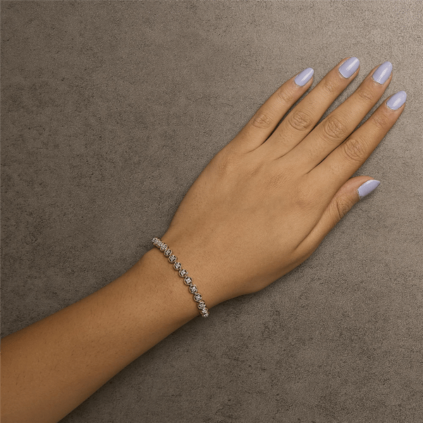 Haus of Brilliance 14kt. Gold Plated Diamond Circle Link Bracelet