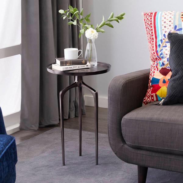 9th & Pike® Black Aluminum Contemporary Accent Table