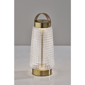 Adesso Samara Cordless LED Tall Table Lantern with Glass Shade - image 9