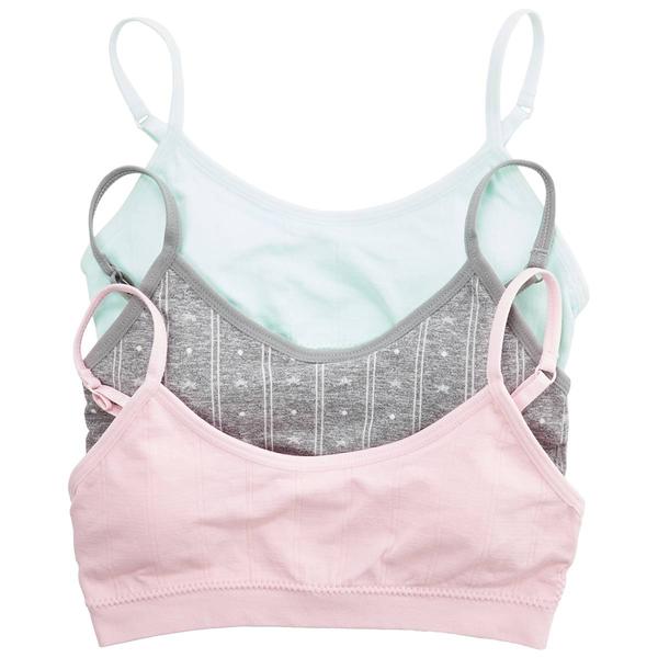 Girls (7-16) Rene Rofe(R) Eva 3pk. Seamless Burnout Bras - Pink