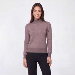 Petite Retrology Mock Neck Solid Textured Heart Sweater