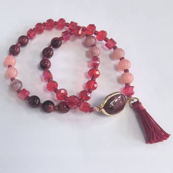 Ashley Cooper(tm) Gold-Tone Tonal Berry Bead Tassel Bracelet - image 