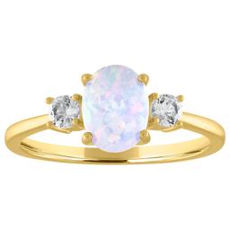 Gemstone Classics(tm) Oval Simulated Opal 10kt. Gold Ring