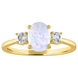 Gemstone Classics&#40;tm&#41; Oval Simulated Opal 10kt. Gold Ring