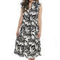 Womens Absolutely Famous Ruffle Cap Sleeve Pattern Midi Dress - image 3