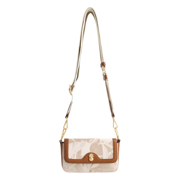 Tommy Bahama Leather Trim Floral Double Crossbody