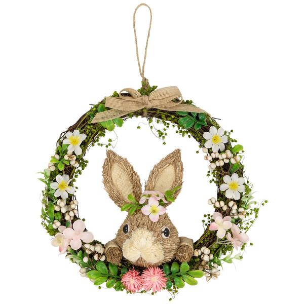 Northlight Seasonal Peering Rabbit Easter Wreath - image 