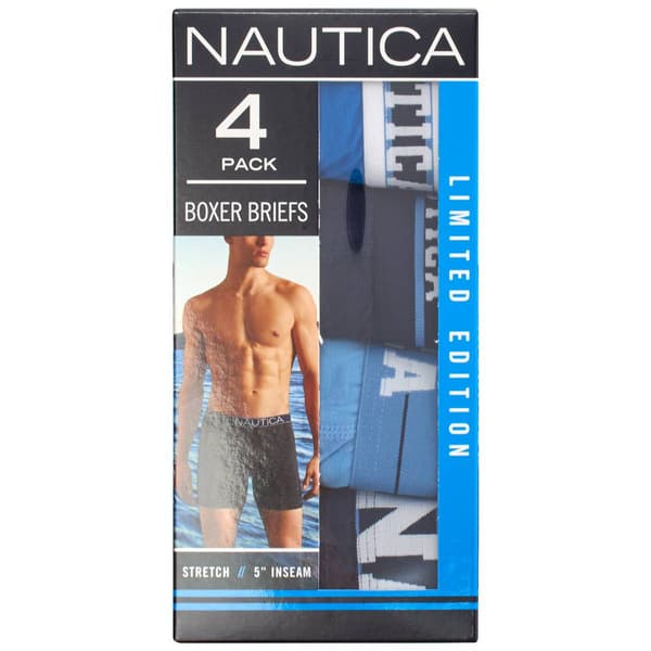 Mens Nautica 4pk. Boxer Briefs - Peacoat/Aero Blue