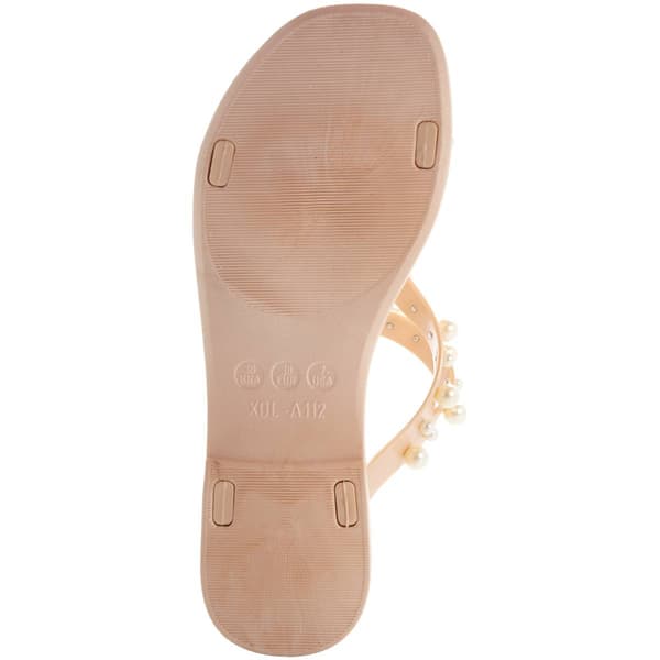 Womens Love 83 Straps with Pearls Slide Tan Sandals