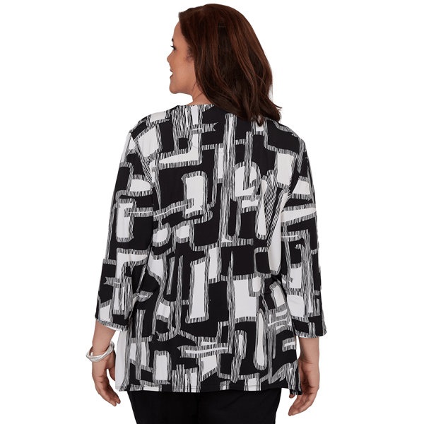Plus Size Alfred Dunner Classics Geometric Abstract Blouse