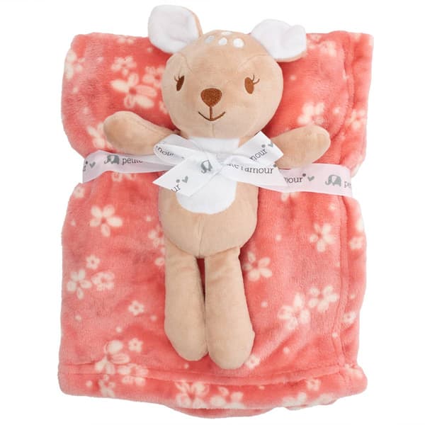 Petite L''Amour(R) Floral Blanket with Deer Plush - image 