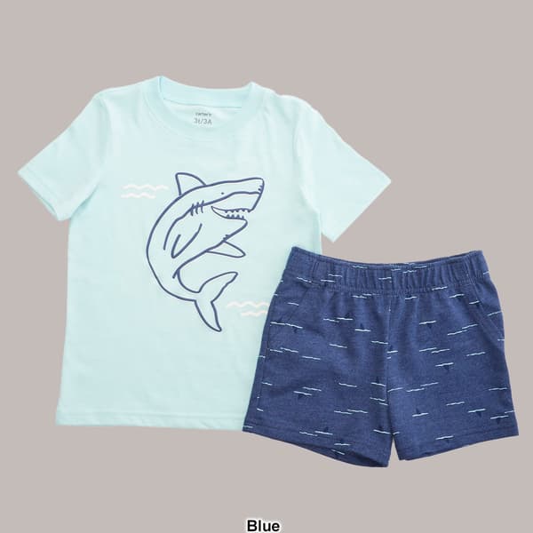 Toddler Boy Carter&#8217;s&#174; 2pc. Puffy Shark Tee & Wave Terry Shorts