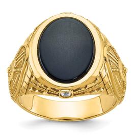 Mens Gentlemens Classics&#40;tm&#41; 14kt. Gold Onyx & 1/10ctw Diamond Ring