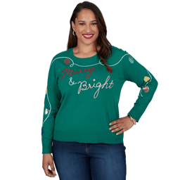 Plus Size Ruby Rd. Happy Holidays Merry & Bright Sweater