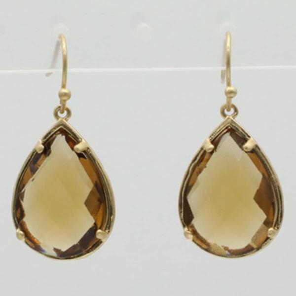 Ashley Cooper(tm) Brown Teardrop Crystal Earrings - image 