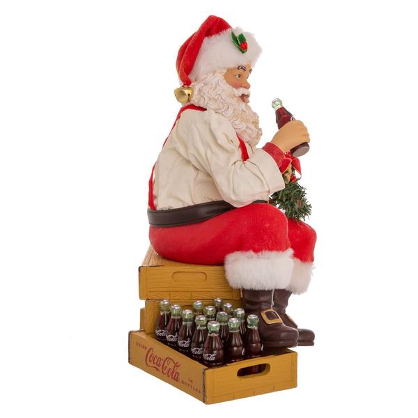 Kurt S. Adler 9in. Coca-Cola® Santa Sitting on Crates Figurine
