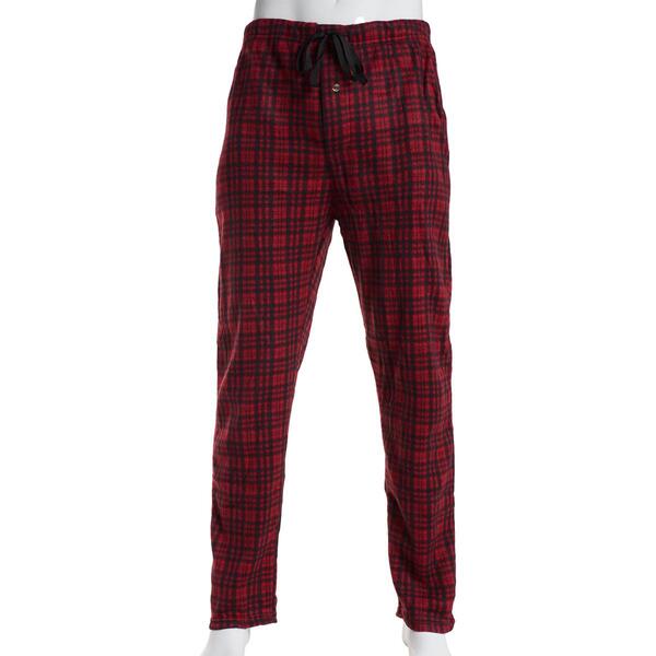 Mens Architect&#40;R&#41; Plaid Rolled Fleece Pajama Pants - Black/Red - image 
