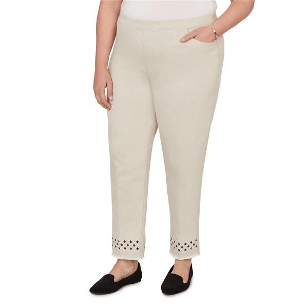 Plus Size Alfred Dunner Detail Driven Geometric Cut Out Pants
