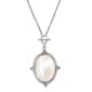 1928 Silver Tone & Mother Of Pearl 30in. Pendant Necklace - image 1