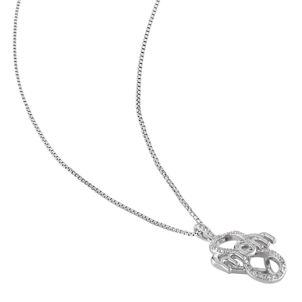 Sophia B Sterling Silver 0.06ct. Diamond Infinity Heart Pendant