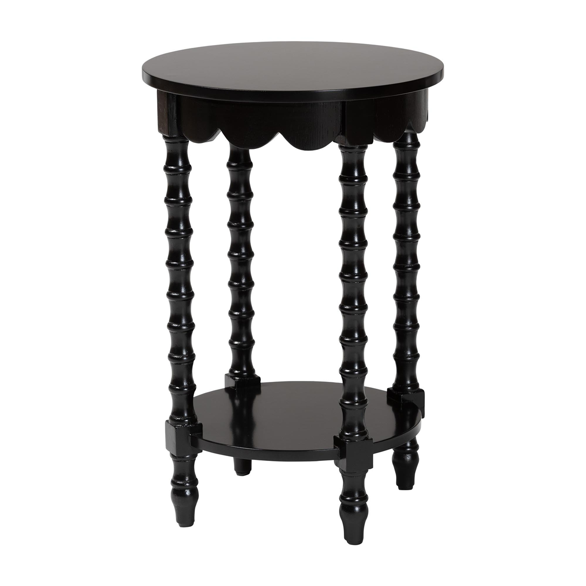 Baxton Studio Sally Round Nightstand with Bamboo Inspired Legs