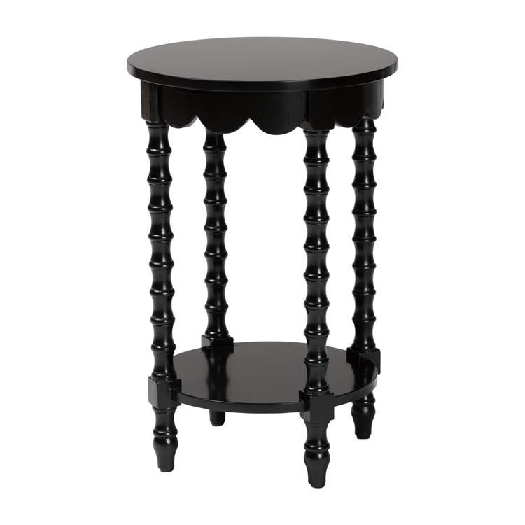 Baxton Studio Sally Round Nightstand with Bamboo Inspired Legs