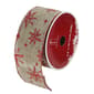 Northlight 12pk. Red & Beige Star Christmas Wired Craft Ribbon - image 1
