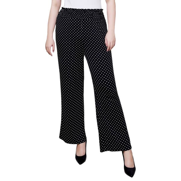 Womens NY Collection Polka Dot ITY Pants