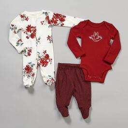 Baby Girl &#40;NB-9M&#41; Carter's&#40;R&#41; 3pc. Floral Sleeper & Dove Footie