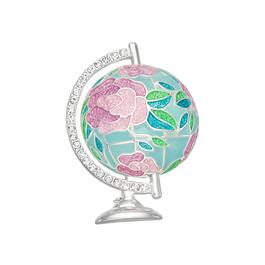 Napier Silver-Tone Multi-Color Flower Globe Pin