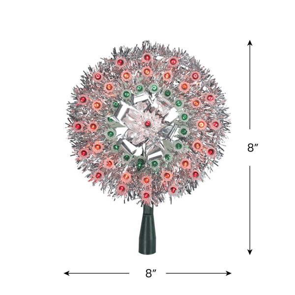 Northlight 8in. Pre-Lit Silver Starburst Christmas Tree Topper