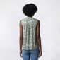 Plus Size Napa Valley Sleeveless Floral Leaf Pleat Henley Blouse - image 5