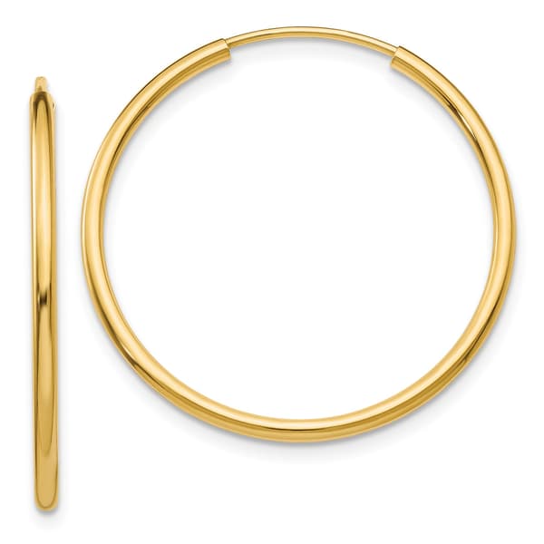 Gold Classics(tm) 26mm 14kt. Polished Endless Hoop Earrings - image 