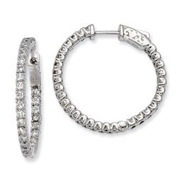Sterling Silver 28mm x 26mm Hoop Earrings
