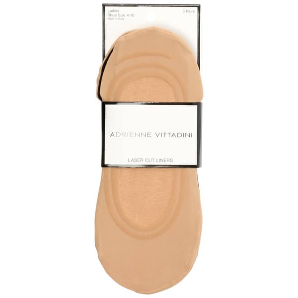 Womens Adrienne Vittadinni 3pk. Laser Cut Liner Socks