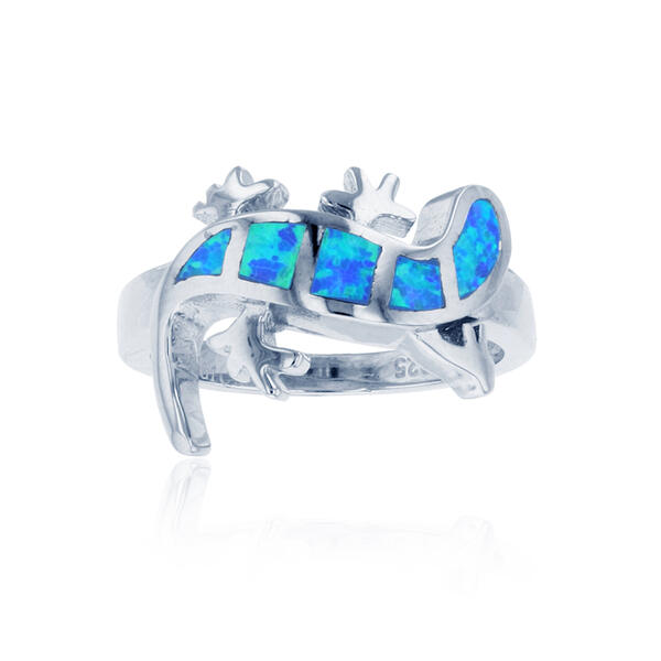 Gemstone Classics&#40;tm&#41; Created Opal Lizard Ring - image 
