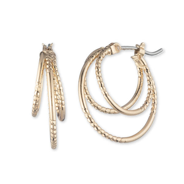 Napier Double Click-It Hoop Earrings - image 