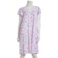 Womens Miss Elaine Short Sleeve Floral Nightgown - image 2