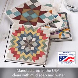 Thirstystone 4pk. Barn Quilt Sign Square Coaster Set