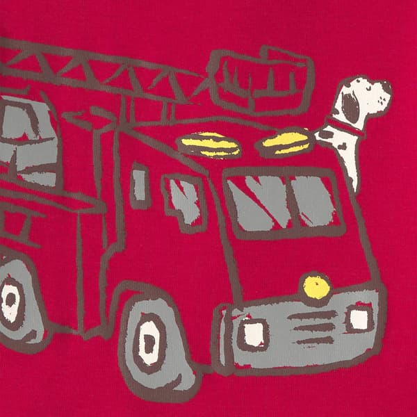 Toddler Boy Carter''s 4Pc Fire Truck/Stripe Cttn Pj Set