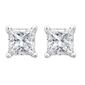 Parikhs 10kt. White Gold Princess Cut Stud Earrings - image 1