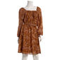 Womens BB Dakota Long Sleeve Belt Floral Fit & Flare Dress - image 1