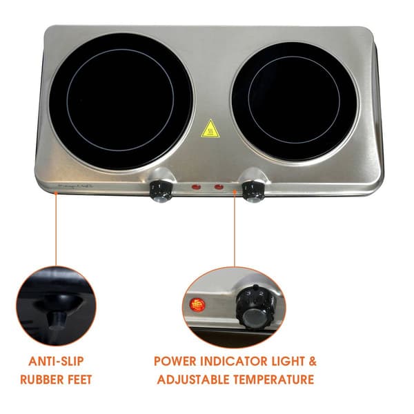 MegaChef Electric Portable Heavy Duty Infrared Burner Cooktop