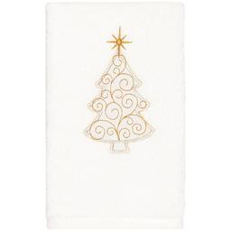 Linum Home Textiles Christmas Scroll Tree Hand Towel