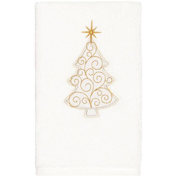 Linum Home Textiles Christmas Scroll Tree Hand Towel - image 