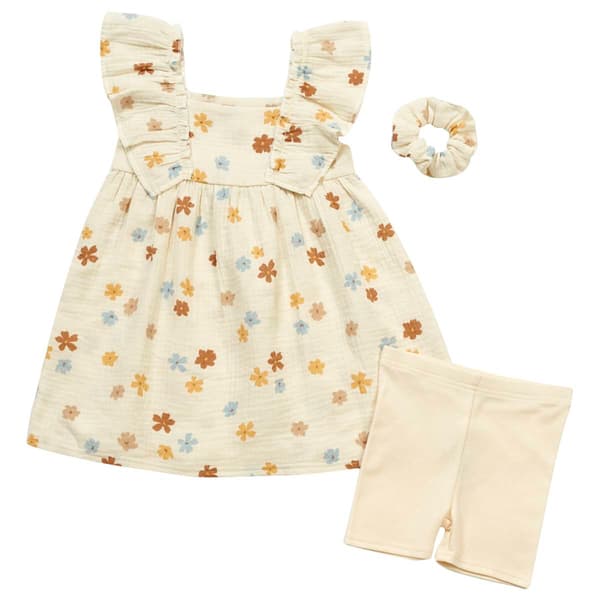 Toddler Girl Emily & Oliver(R) 2pc. Floral Dress & Bike Shorts Set - image 