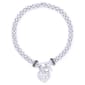 Nine West Silver-Tone Heart Charm Mesh Stretch Bracelet - image 1