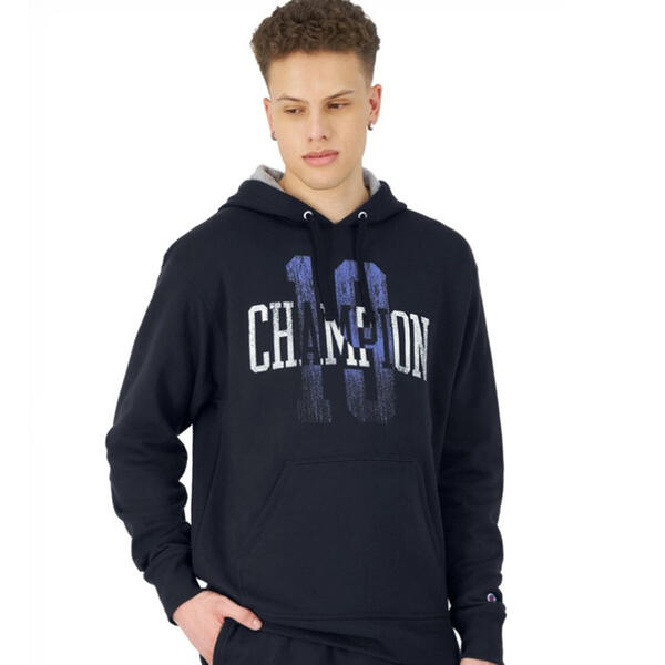 Mens Champion Power Blend Graphic Hoodie - Navy - image 